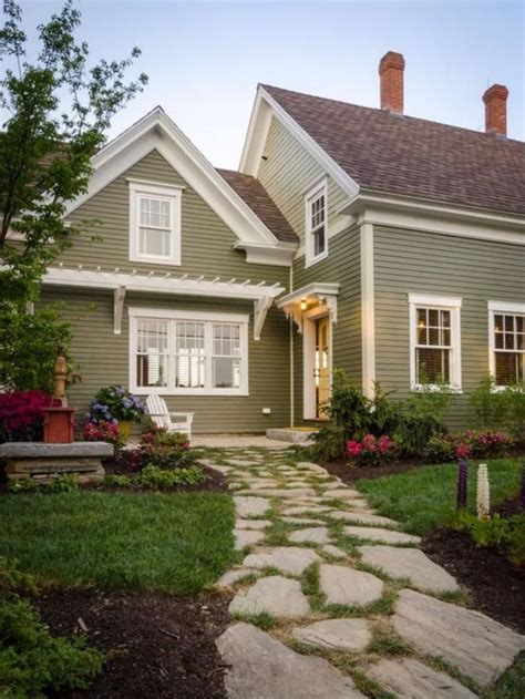 house painted green exterior